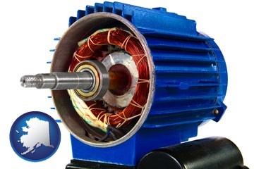 an electric motor - with Alaska icon
