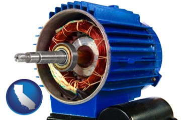 an electric motor - with California icon