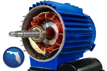 an electric motor - with Florida icon