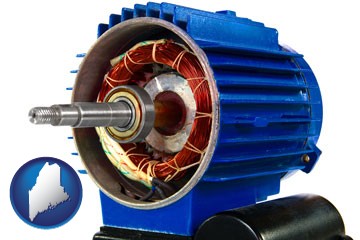 an electric motor - with Maine icon