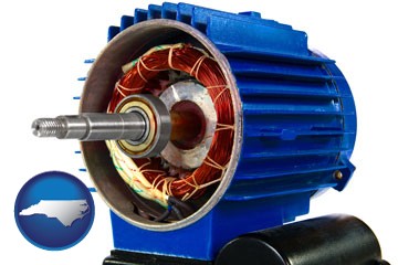 an electric motor - with North Carolina icon