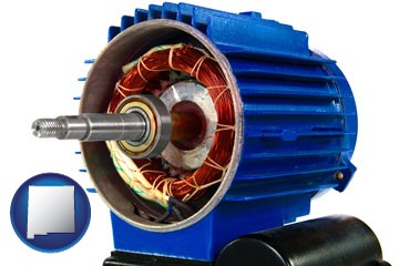 an electric motor - with New Mexico icon
