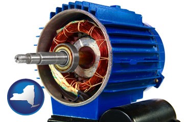 an electric motor - with New York icon