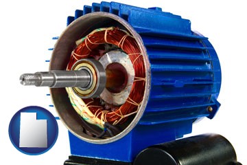 an electric motor - with Utah icon