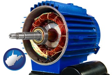 an electric motor - with West Virginia icon